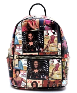 Magazine Cover Collage Backpack OA2729 MBLACK